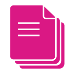 Pink resource files icon with multiple documents